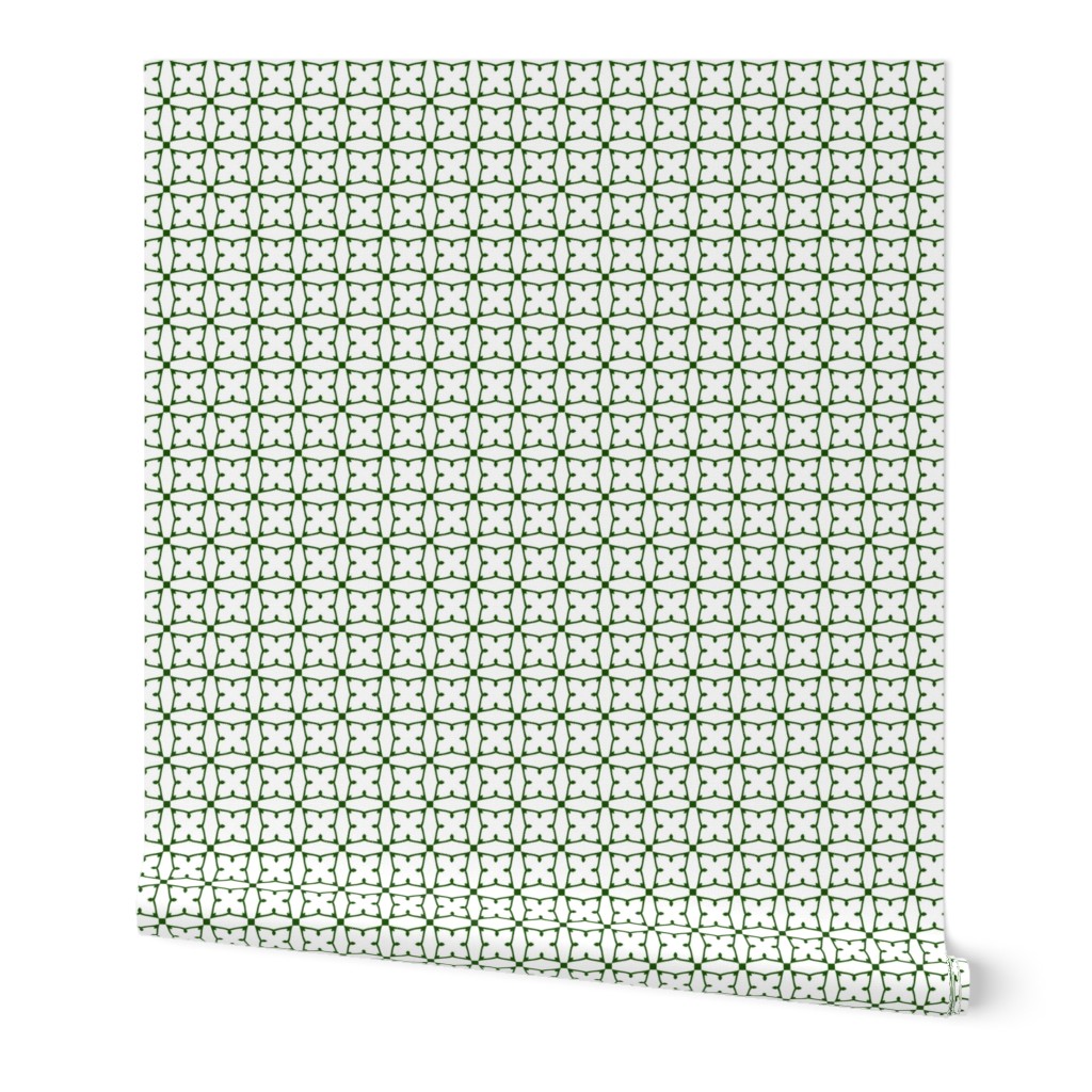Circles and squares in deep emerald green on white
