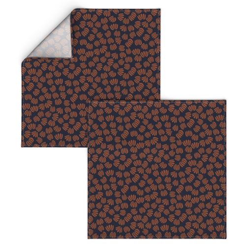 Navy and Rust abstract floral I