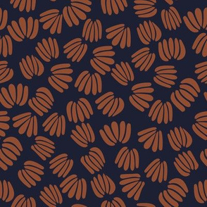 Navy and Rust abstract floral I