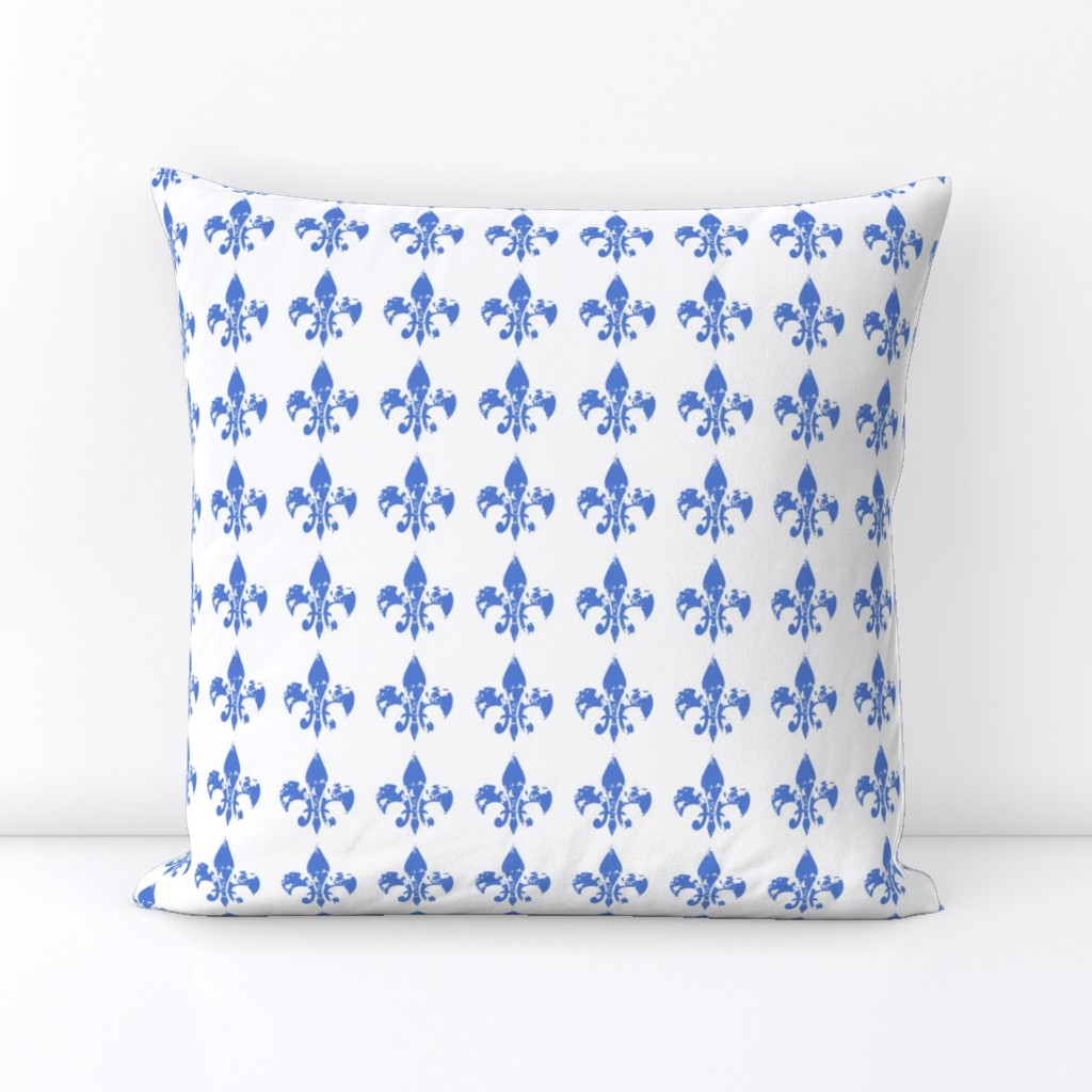  Country French fleur di lis blue on white background