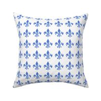  Country French fleur di lis blue on white background