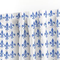  Country French fleur di lis blue on white background