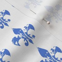  Country French fleur di lis blue on white background