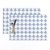  Country French fleur di lis blue on white background