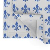  Country French fleur di lis blue on white background