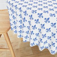  Country French fleur di lis blue on white background