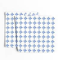  Country French fleur di lis blue on white background