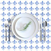  Country French fleur di lis blue on white background