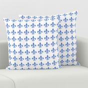  Country French fleur di lis blue on white background