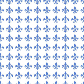  Country French fleur di lis blue on white background