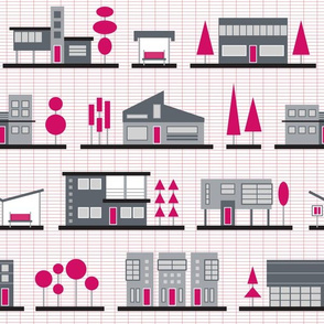 Modernist Neighborhood (Pink)