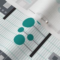 Modernist Neighborhood (Teal)