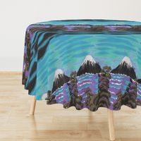 Mount Fuji Blue Sunset Border Print