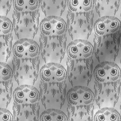 Watercolor Owls - Gray