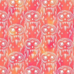 Watercolor Owls - Papaya