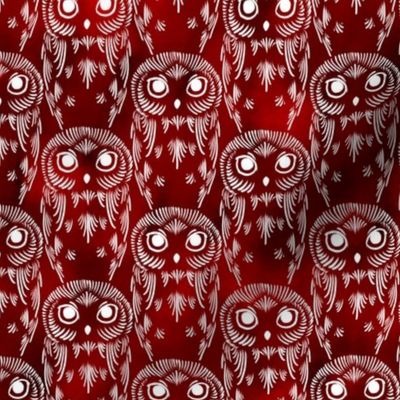 Watercolor Owls - Black Cherry