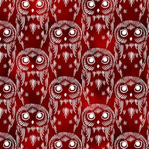 Watercolor Owls - Black Cherry