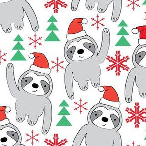 sloths-with-santa-hats
