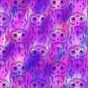 Watercolor Owls - Ultraviolet