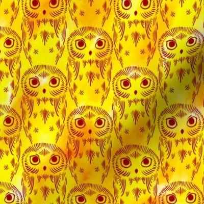 Watercolor Owls - Sunny Yellow