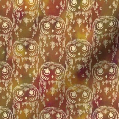 Watercolor Owls - Autumn Earth
