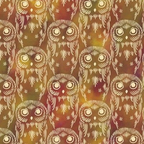 Watercolor Owls - Autumn Earth