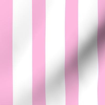 Malibu Pink & White Sailor Stripes thick vertical