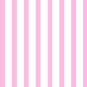 Malibu Pink & White Sailor Stripes thick vertical