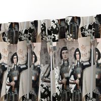 1 Joan of Arc Jeanne d'Arc The Maid of Orléans french france heroine woman lady warrior soldier lily lilies white flowers floral sword armor famous historical history knight fighter castles flags  medieval  flags banner 15th century saint middle ages  