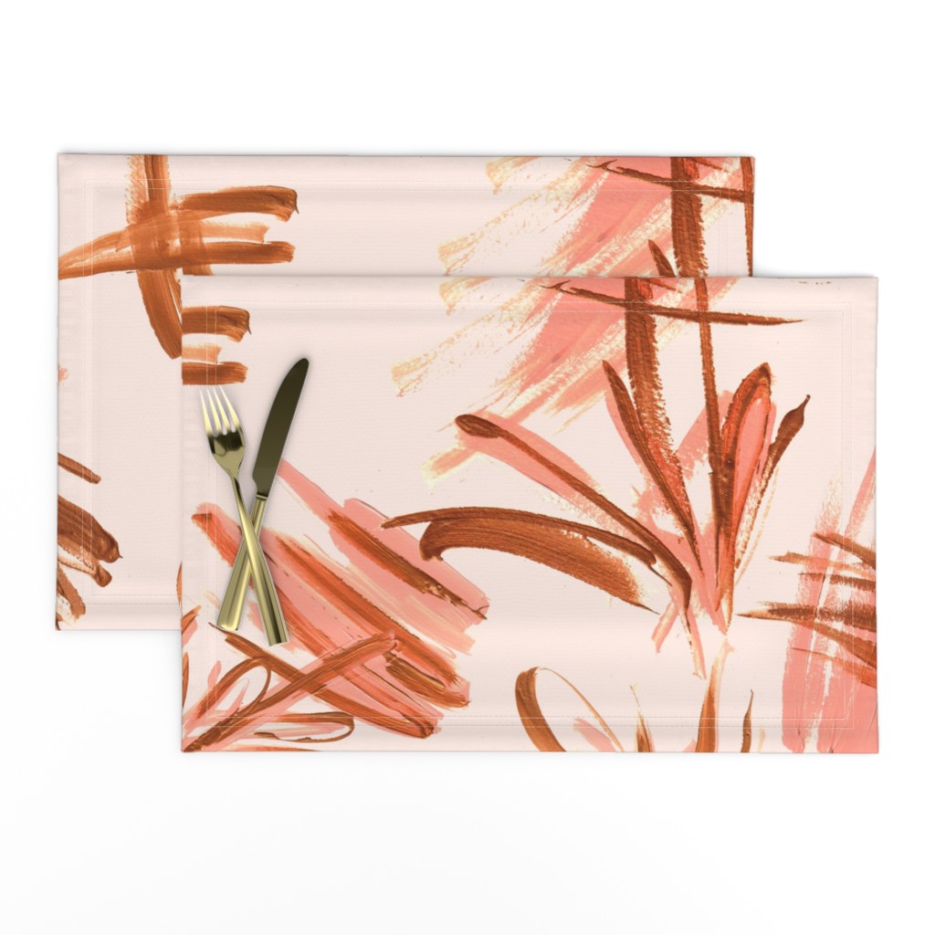 Abstract blush and bronze strokes