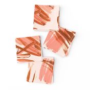 Abstract blush and bronze strokes