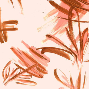 Abstract blush and bronze strokes