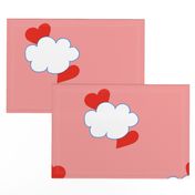 Cloud Hearts on Coral Pink Sky