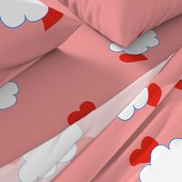 Cloud Hearts on Coral Pink Sky