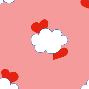 Cloud Hearts on Coral Pink Sky