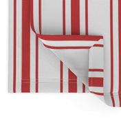 Mattress Ticking Wide Striped Pattern in Red and White