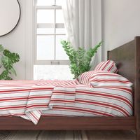 Mattress Ticking Wide Striped Pattern in Red and White