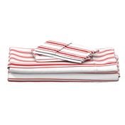 Mattress Ticking Wide Striped Pattern in Red and White