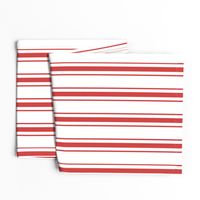 Mattress Ticking Wide Striped Pattern in Red and White