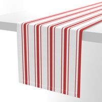 Mattress Ticking Wide Striped Pattern in Red and White