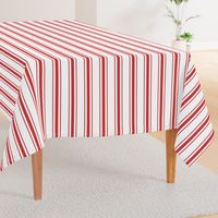 Mattress Ticking Wide Striped Pattern in Red and White