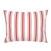 Mattress Ticking Wide Striped Pattern in Red and White