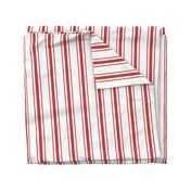 Mattress Ticking Wide Striped Pattern in Red and White