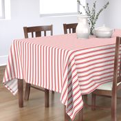 Mattress Ticking Narrow Striped Pattern in Red and White
