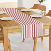 Mattress Ticking Narrow Striped Pattern in Red and White