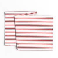 Mattress Ticking Narrow Striped Pattern in Red and White