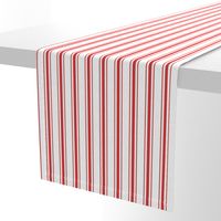 Mattress Ticking Narrow Striped Pattern in Red and White