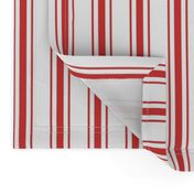 Mattress Ticking Narrow Striped Pattern in Red and White
