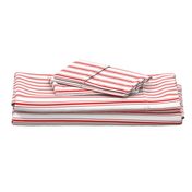 Mattress Ticking Narrow Striped Pattern in Red and White