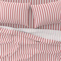 Mattress Ticking Narrow Striped Pattern in Red and White